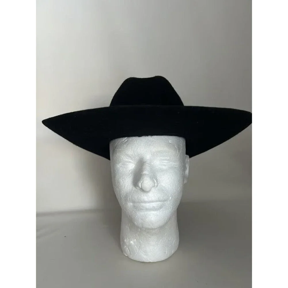 Resistol Western Cowboy Hat Youth One Size Black 100% Wool Felt Cattleman Crease